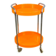 Space Age serving trolley, chrome and orange plastic trays, 1970s