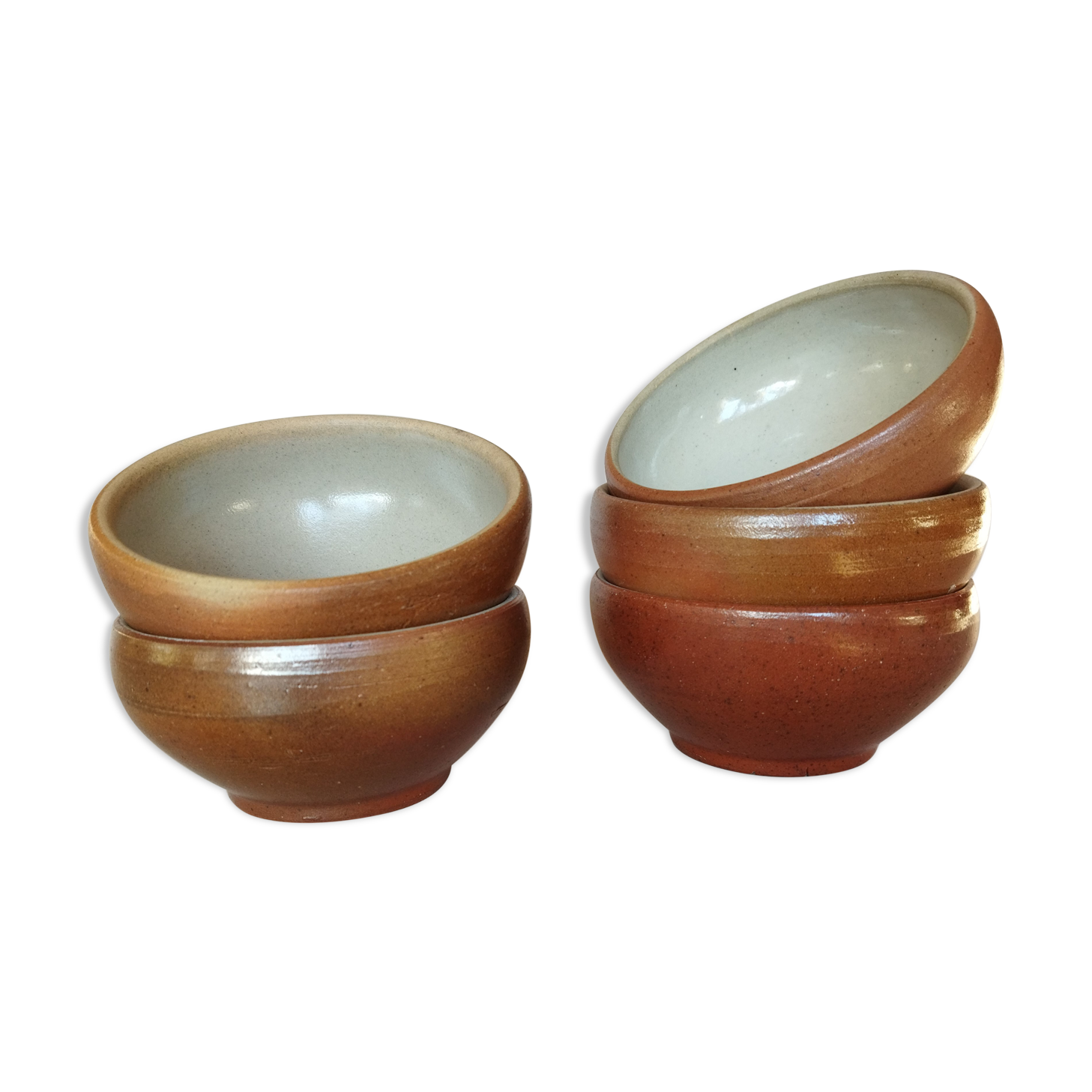 Set of 5 bowls in glazed stoneware size 00