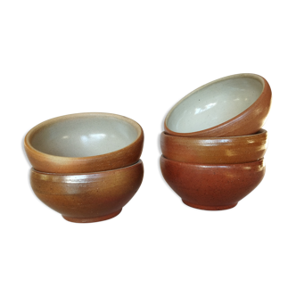 Set of 5 bowls in glazed stoneware size 00