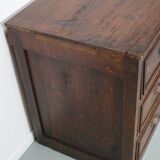 Apothicaire / Classeur Antique en Chêne et Bois Fruitiers, France, Début du 20ème Siècle