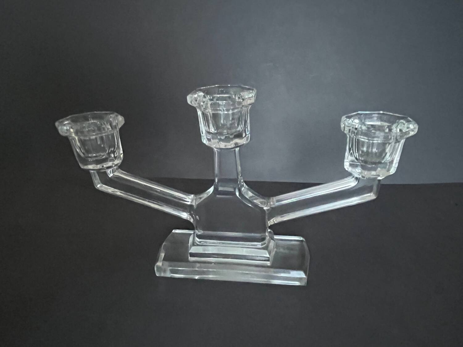 Pair of crystal candlesticks