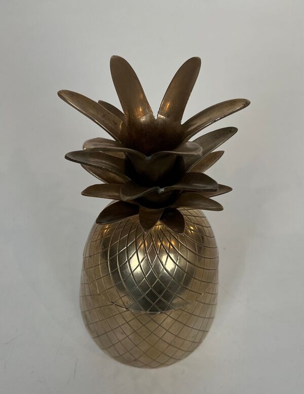 Seau à glaçon ananas en laiton et acier