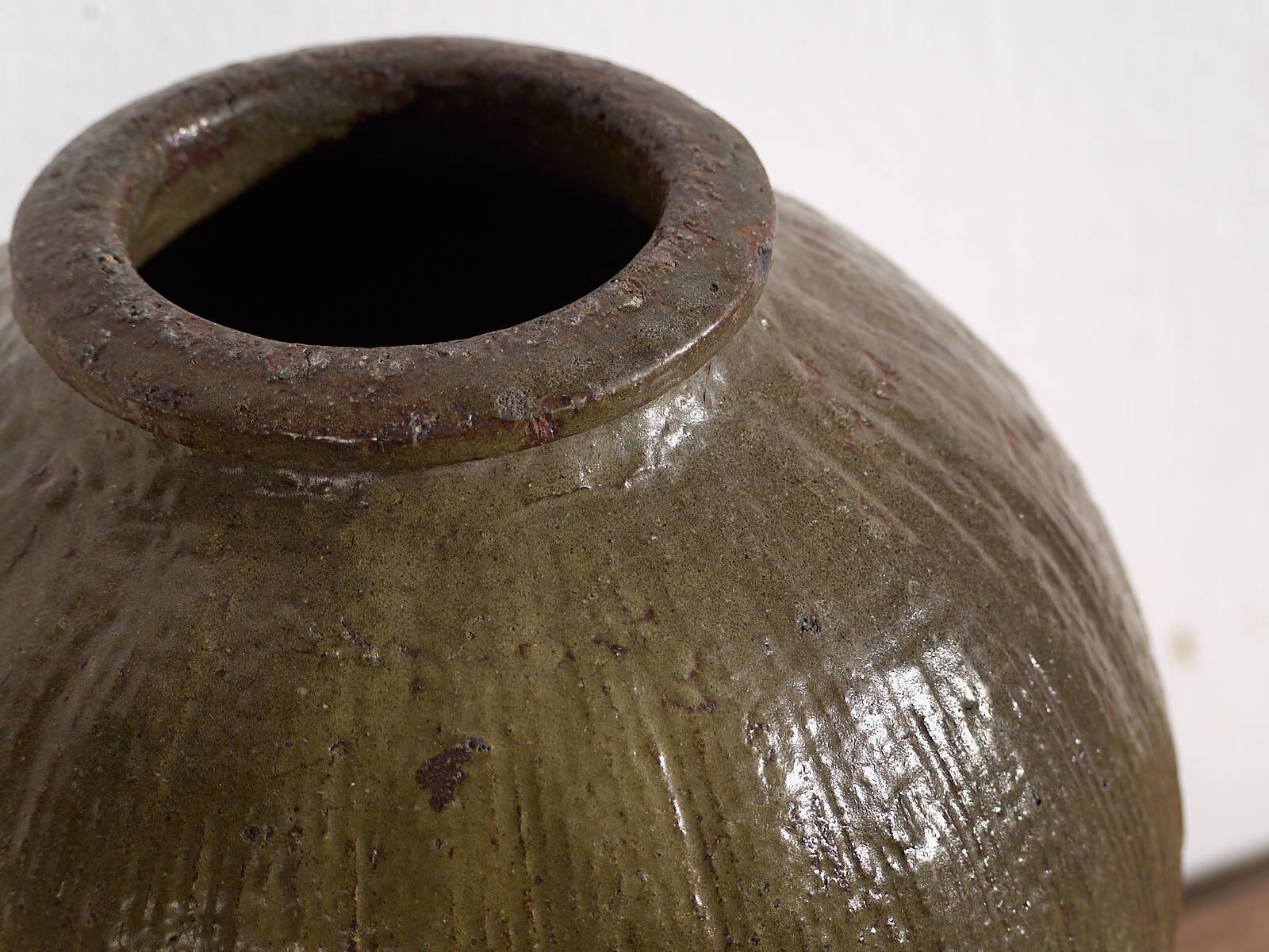 Antique Chinese Green Ceramic Vase (c.1900) #1