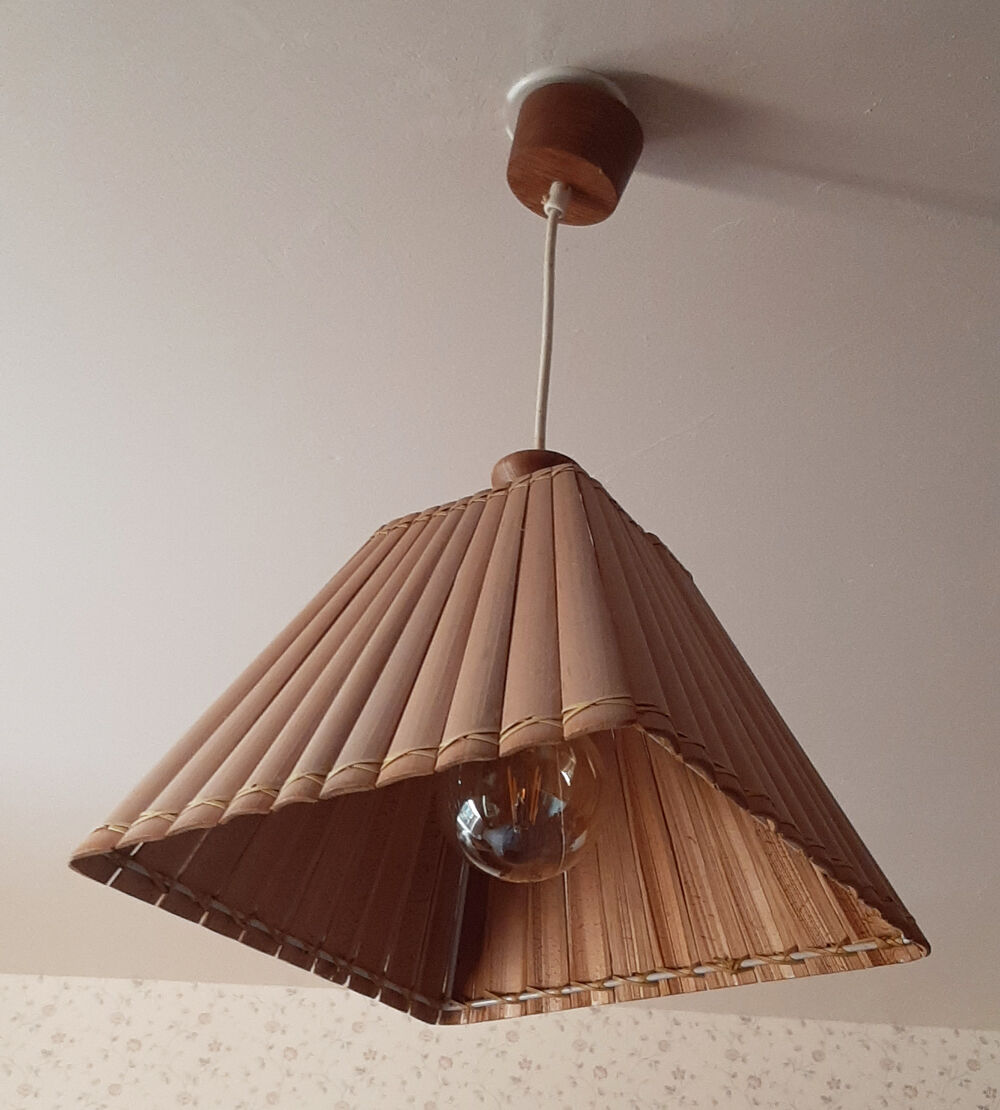 Square bamboo pendant lamp, vintage