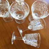 Set of 6 chissed port glasses