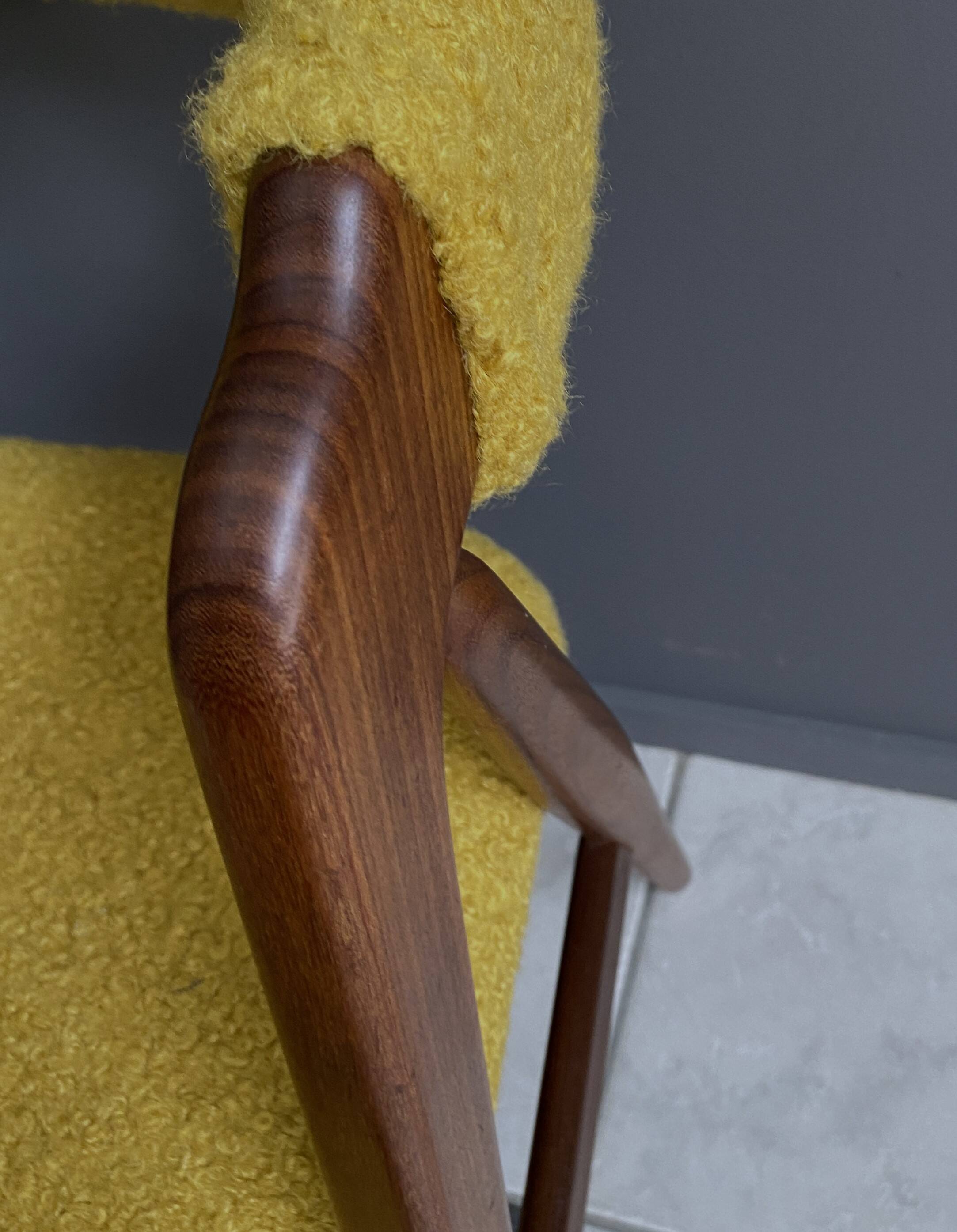 Thomas Harlev chair model 205 for Farstrup in yellow Boucle