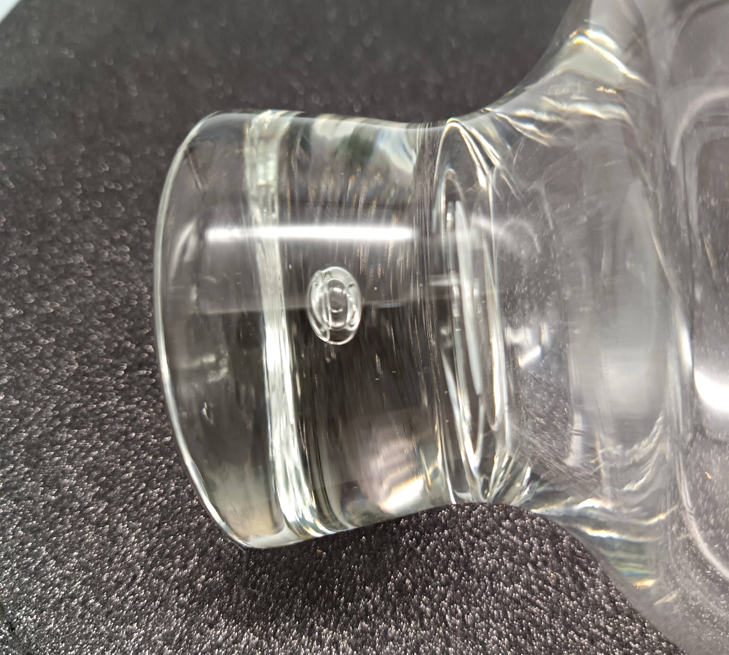 6 glasses model "fjord" by durobor transparent foot with vintage bubble