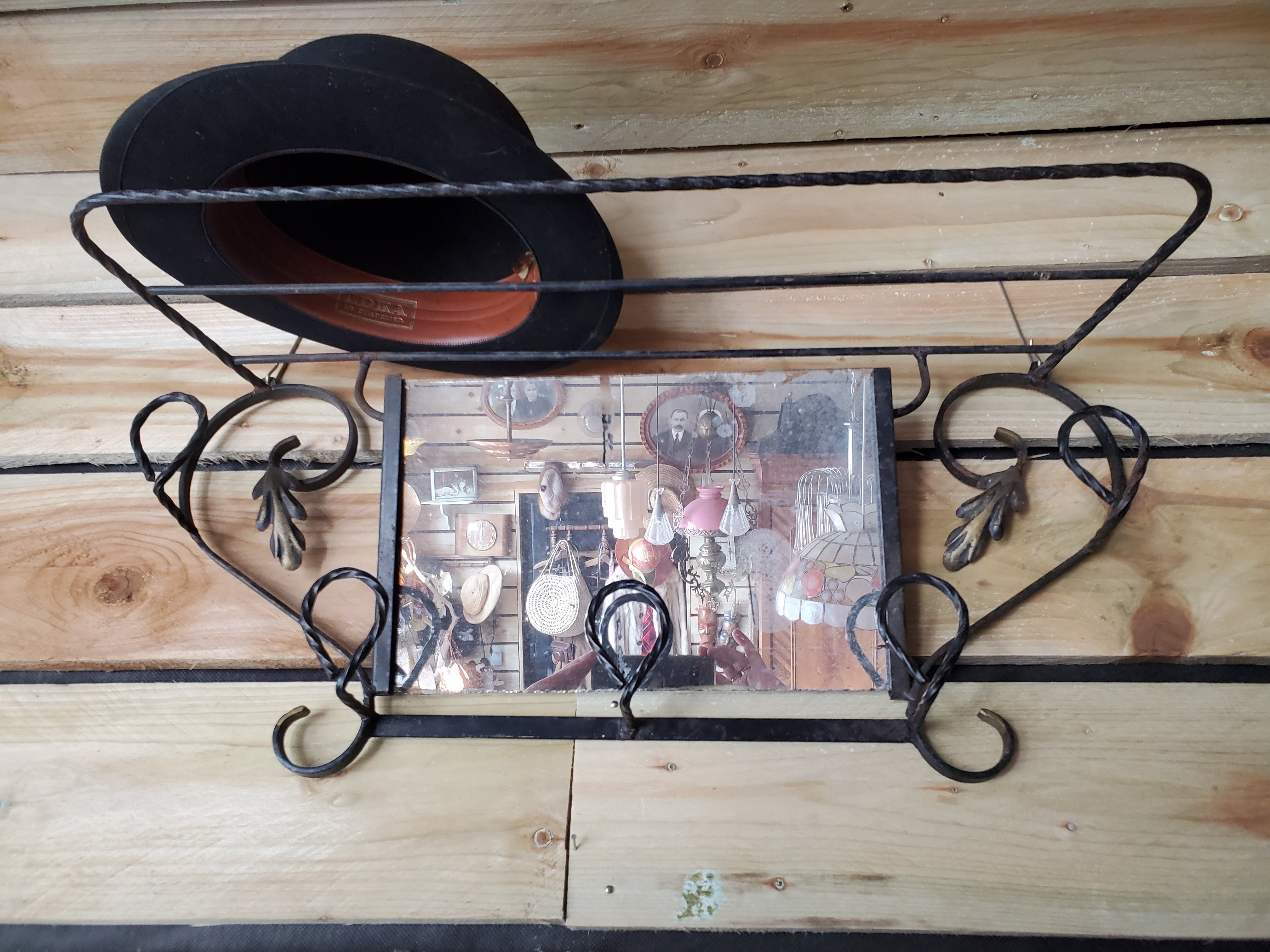 Wrought iron coat rack