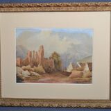 Ecole Française du début du XXème siècle  « Les ruines »  Aquarelle