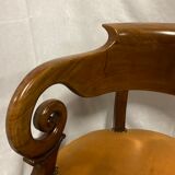 Mahogany office armchair with roll-ups