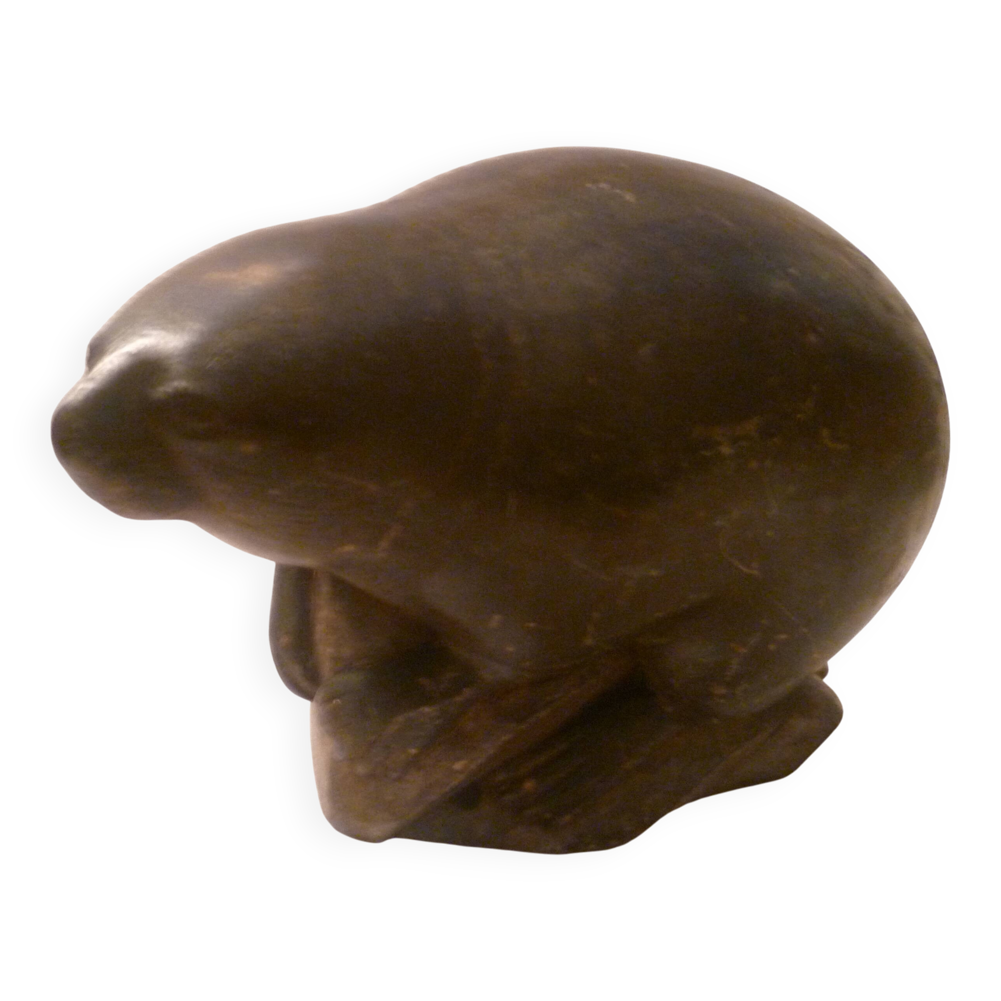 Ancient inuit seal sculpture in stone
