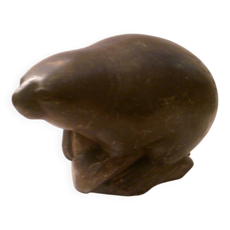 Ancient inuit seal sculpture in stone