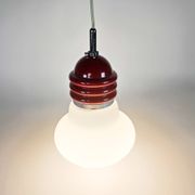 Tronconi - Enrico Tronconi - 'Bulb lamp' -  opaline - chroom - Italie - 1970's