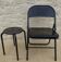 Black metal chair and stool set