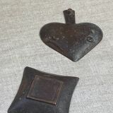 Bronze spade and diamond ashtrays