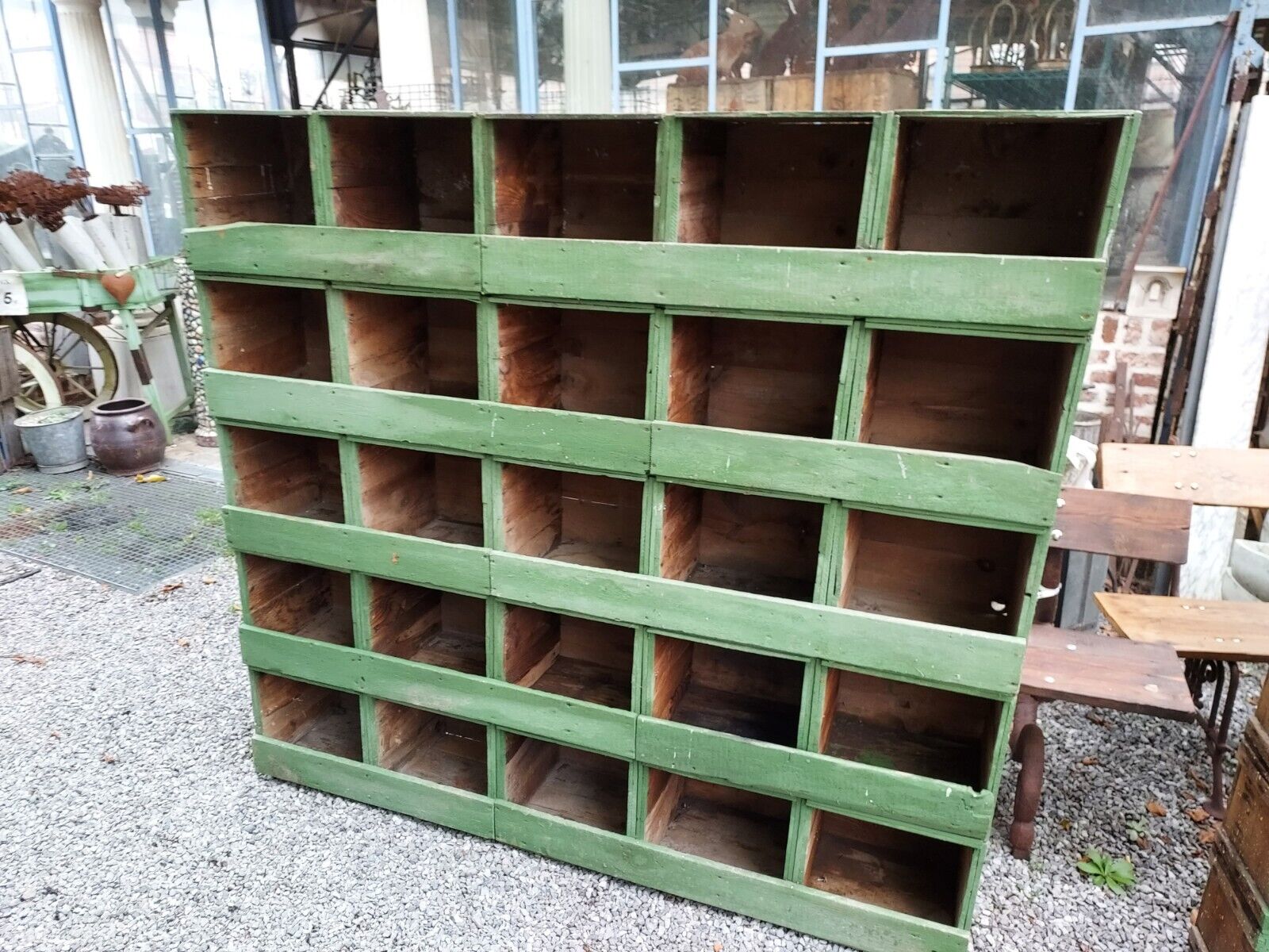 Wooden workshop shelf