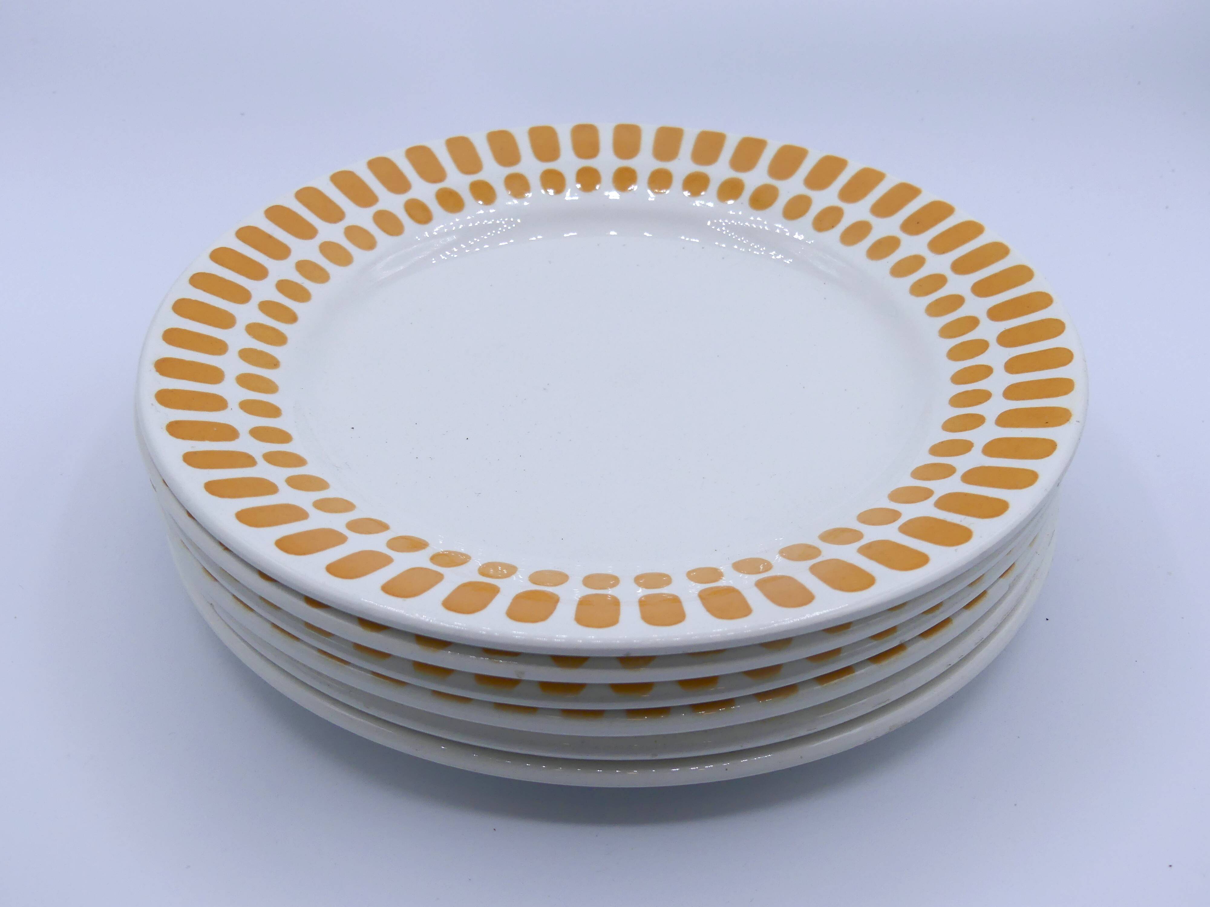 6 Sarreguemines Tartan dessert plates