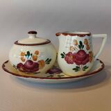 Longchamp Agen model sugar bowl and creamer on tray