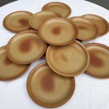 Set 12 plates and 1 dish sandstone of Burgundy Sarreguemines