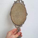 Pewter hand mirror