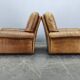 Pair of Arcon Italia Cognac Buffalo Leather Lounge Armchairs