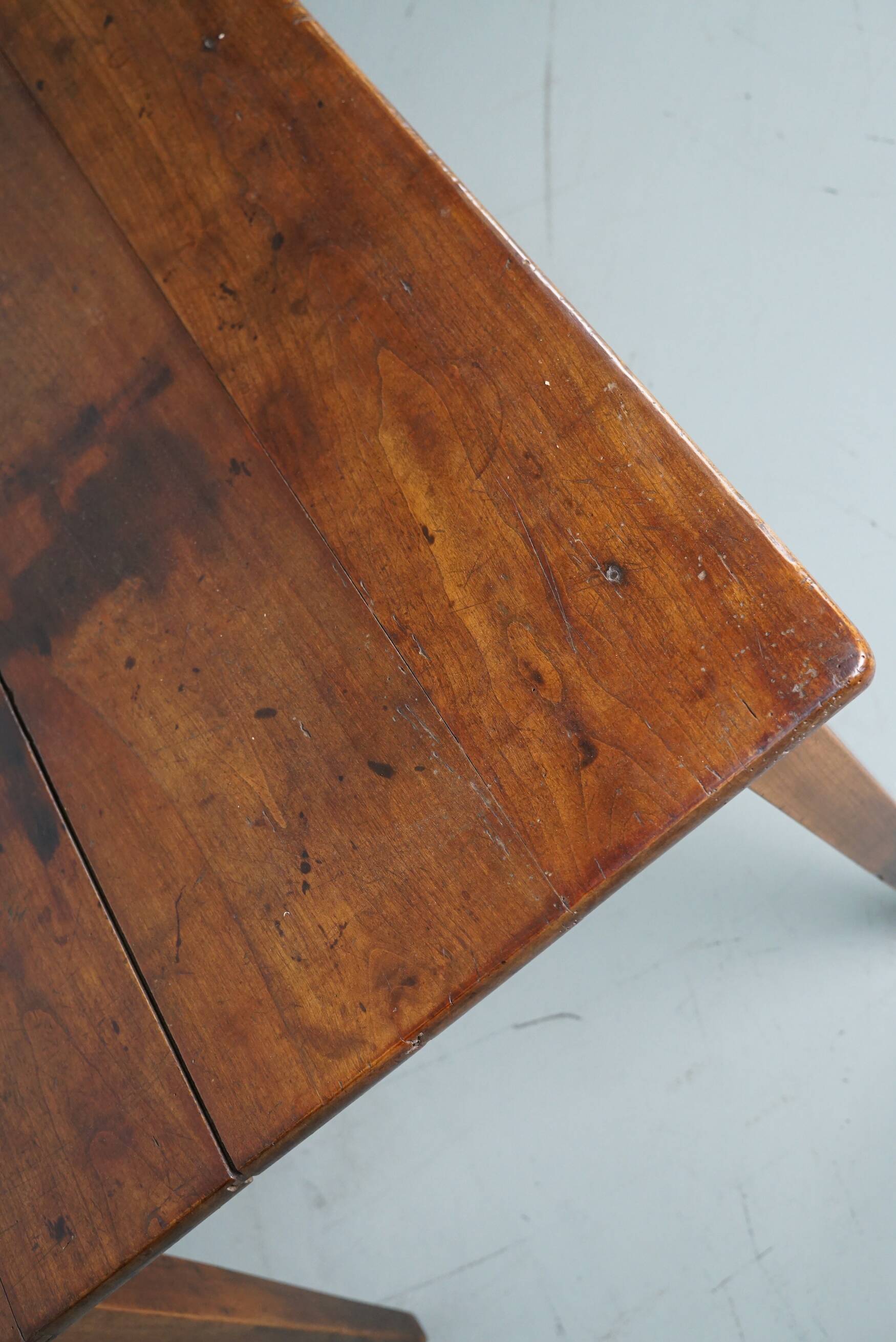 Antique 19th Century French Rustic Farmhouse Dining Table Fruitwood