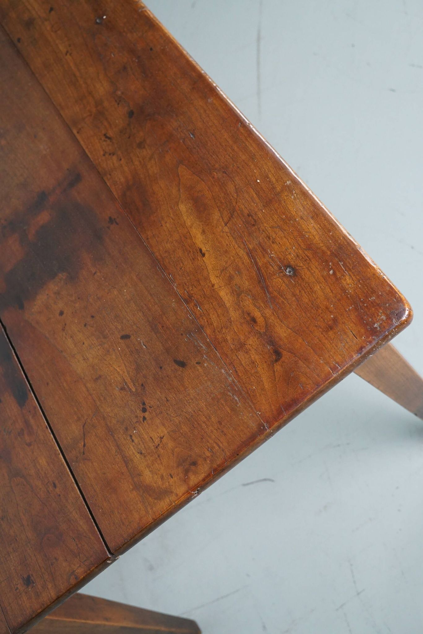 Antique 19th Century French Rustic Farmhouse Dining Table Fruitwood