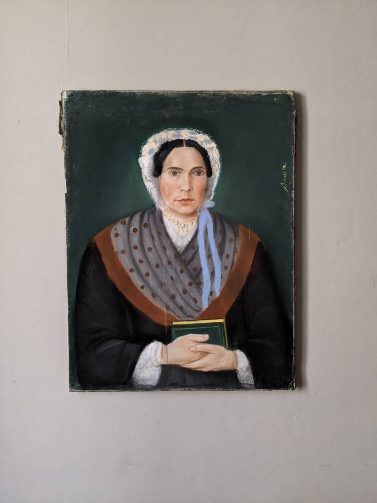 Old pastel vintage Breton portrait countryside decoration