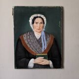 Old pastel vintage Breton portrait countryside decoration