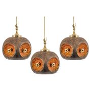 brown and orange ceramic Sputnik pendants, Germany, 1970s
