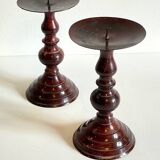 BOUGEOIRS Vintage Patinated Metal Candle Holders