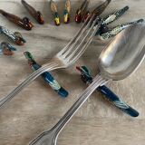 Set of 12 vintage handmade wooden cutlery rests