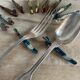 Set of 12 vintage handmade wooden cutlery rests