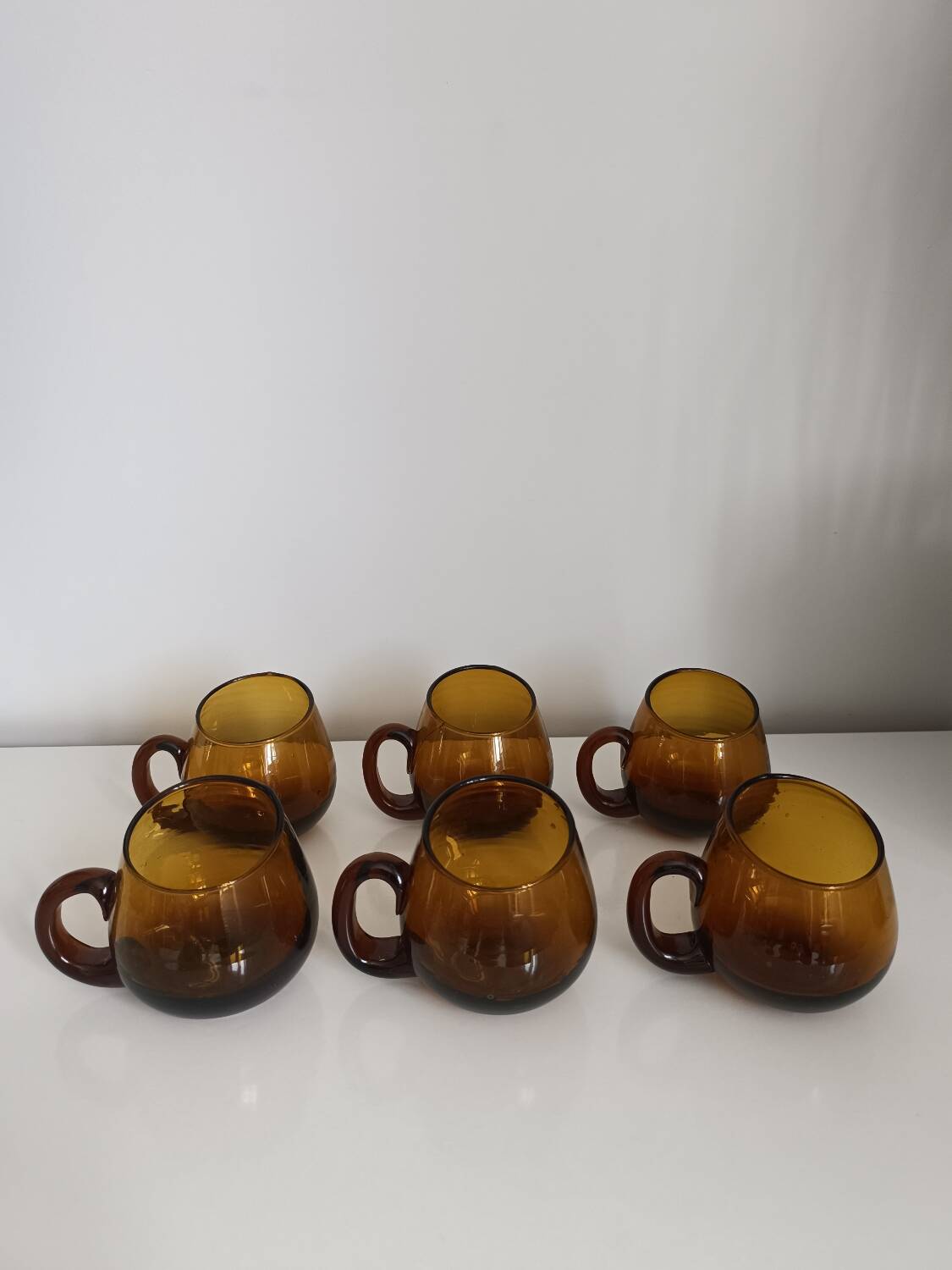 Set of 6 vintage blown glass cups