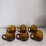 Set of 6 vintage blown glass cups