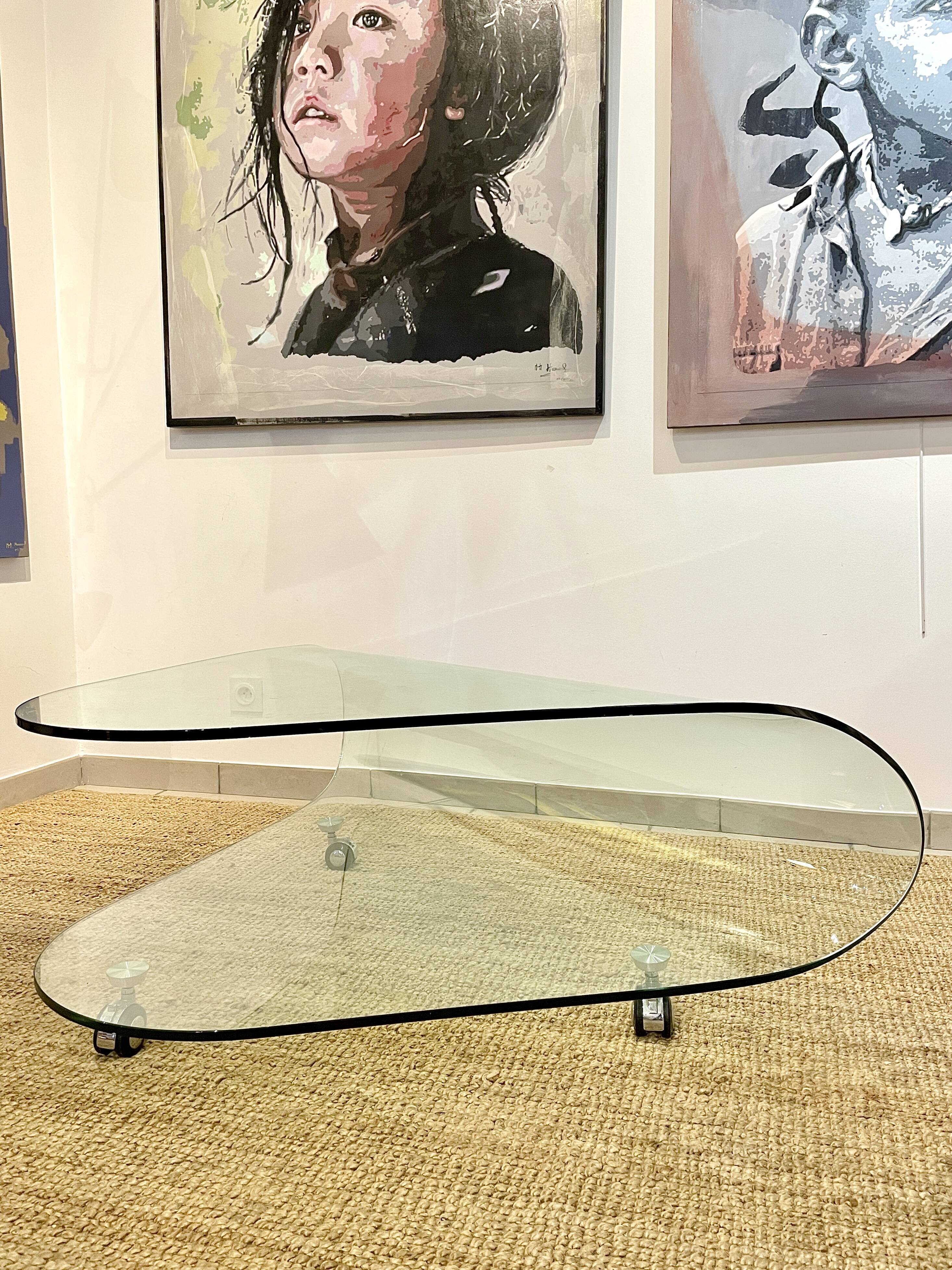 Designer glass coffee table