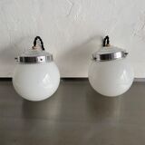 Lot 2 opaline hanging lamps