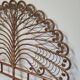 Peacock headboard in rattan Bamboo vintage 1970s