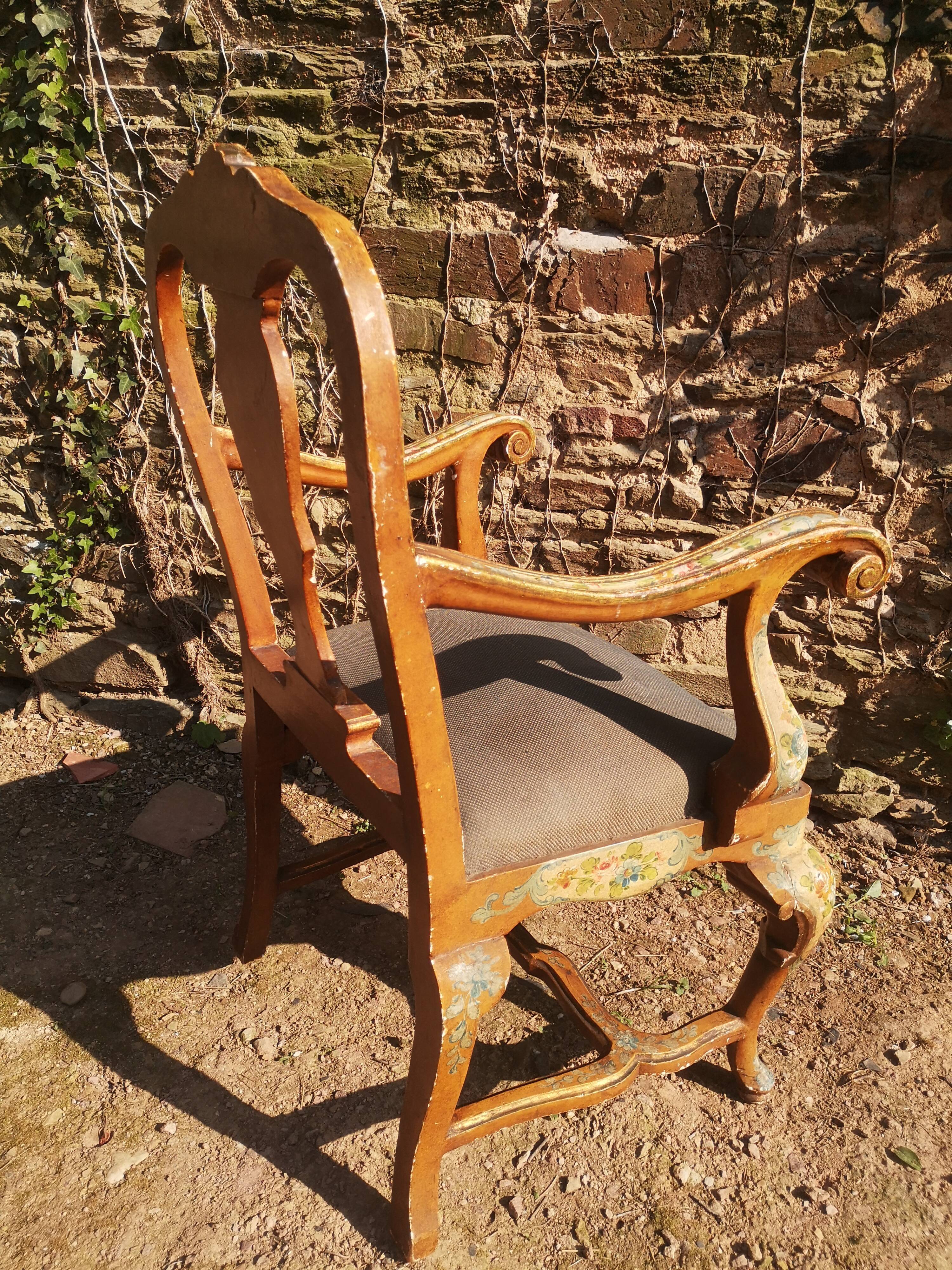 19th painted Italian armchair
