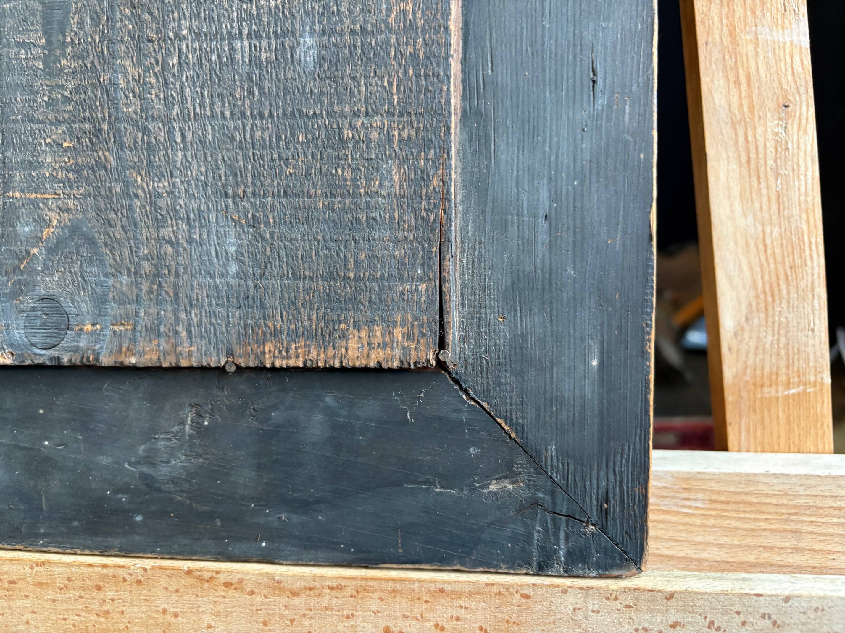 Napoleon III style mirror with gilt brass side panels