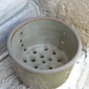 Old stoneware cheese drainer
