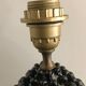 Black Italian ceramic pigna lamp 1970