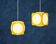 Space Age Ceiling Lights Model Dice Yellow by Lars Schöler for Hoyrup Lamps, 1970s, Set of 2