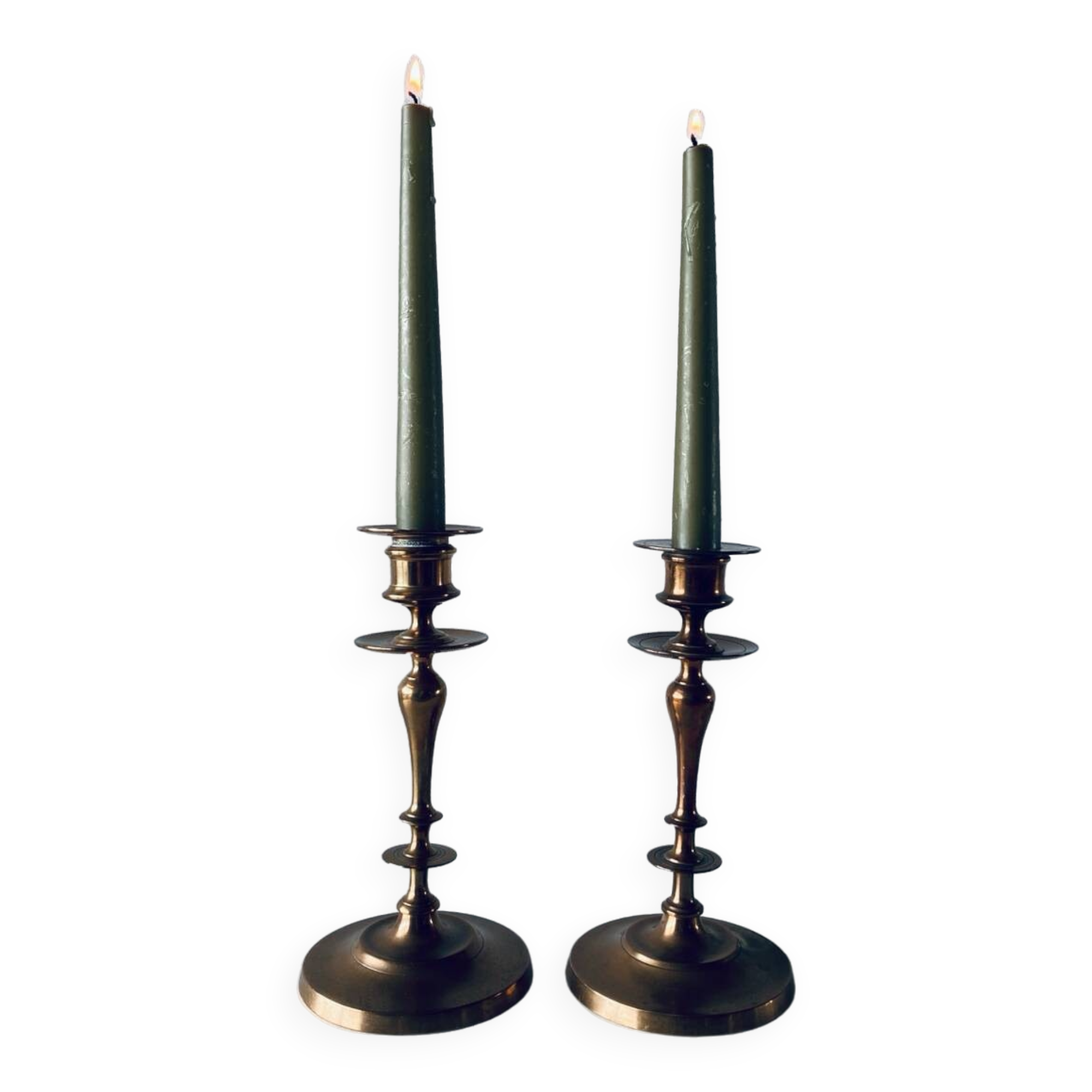 Pair of bronze candlesticks