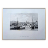 Gravure Vintage de Caudebec, Normandie. Imprimée en 1844.