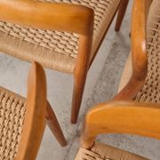Set of 4 chairs model 75 in oak, Niels O. Møller, Denmark, 1950s