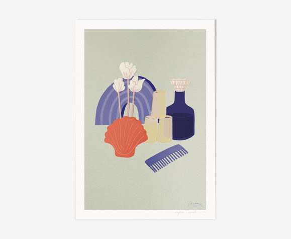 Illustration "trouvailles" vert amande