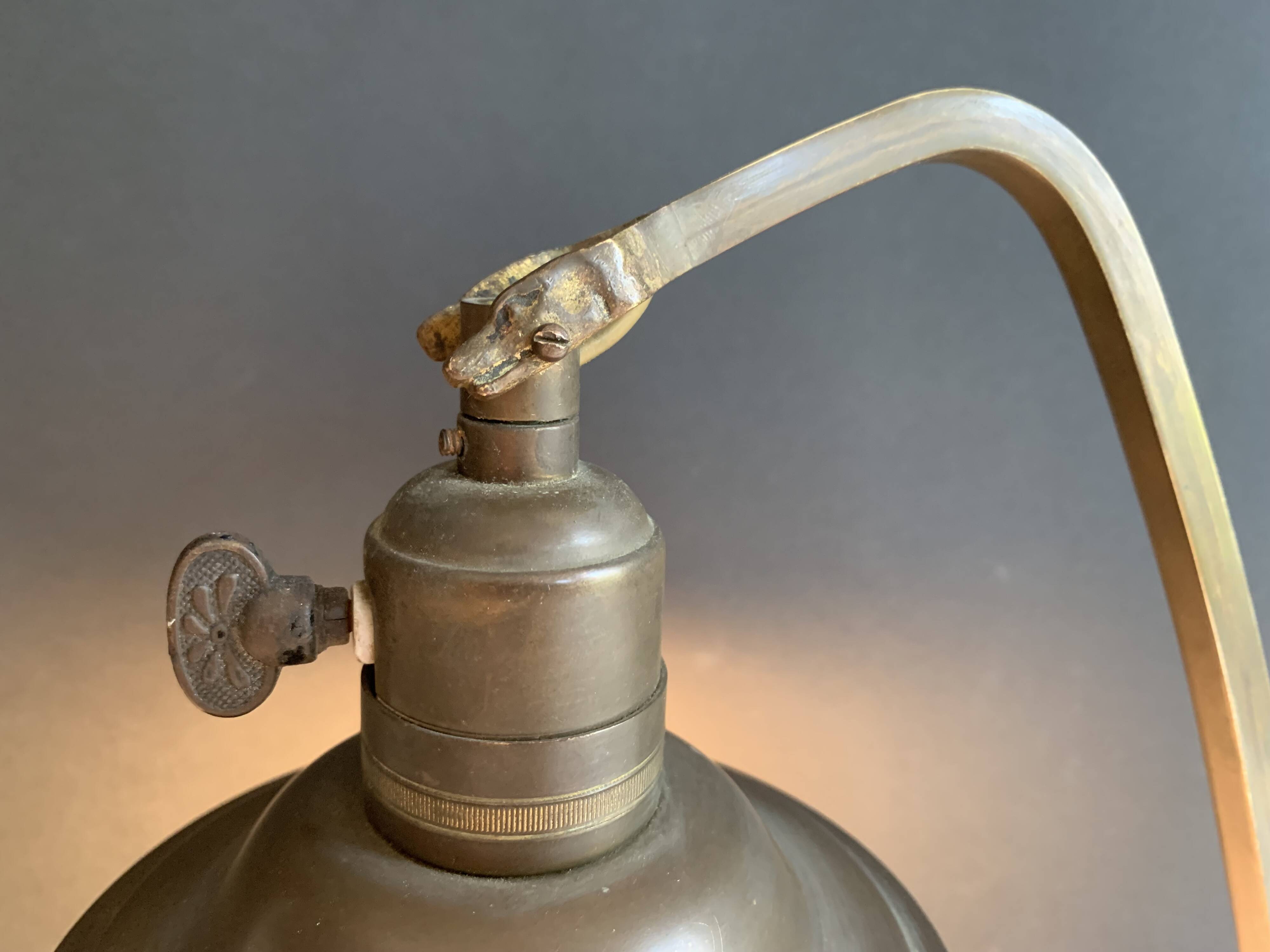 1900 bronze, brass and copper desk lamp