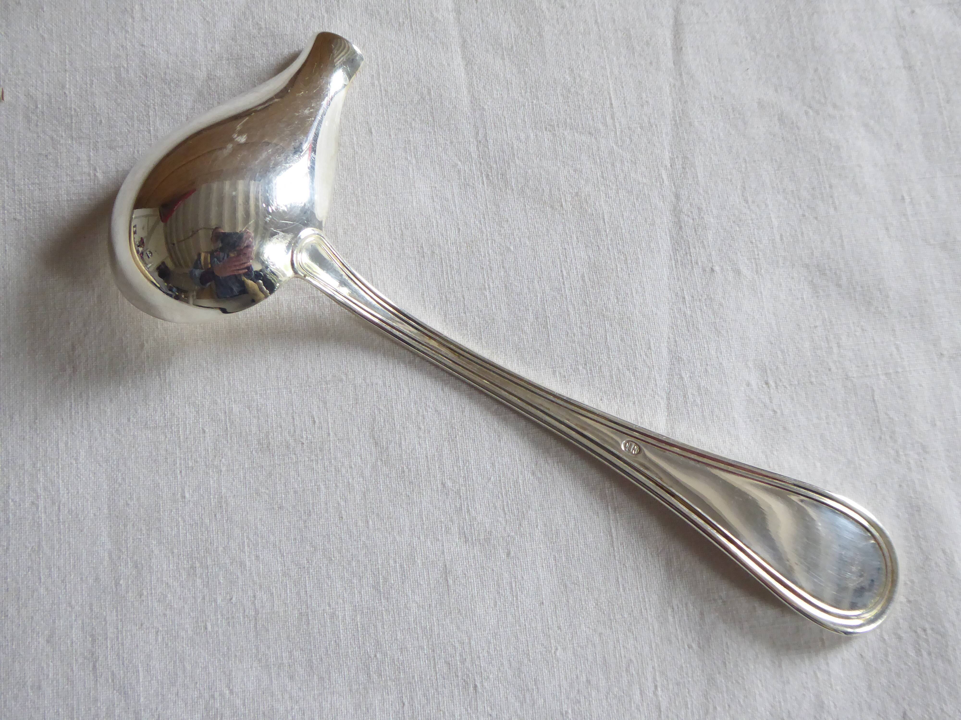 Sauce spoon, olri, silver metal, 15 cm