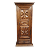 Antique solid wood wardrobe / bonnetière – Geometric design – H 208 cm